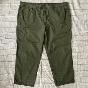 Puritan men XL cotton blend pull on casual chino pants olive green